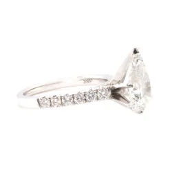 14 Karat White Gold Pear Cut Diamond Engagement Ring