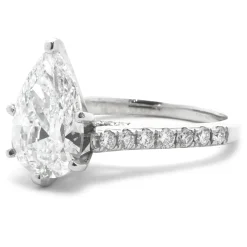 14 Karat White Gold Pear Cut Diamond Engagement Ring