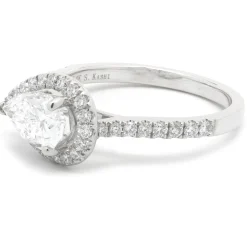 14 Karat White Gold Pear Cut Diamond Engagement Ring