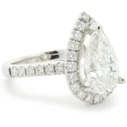 14 Karat White Gold Pear Cut Diamond Engagement Ring