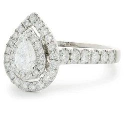 14 Karat White Gold Pear Cut Diamond Engagement Ring