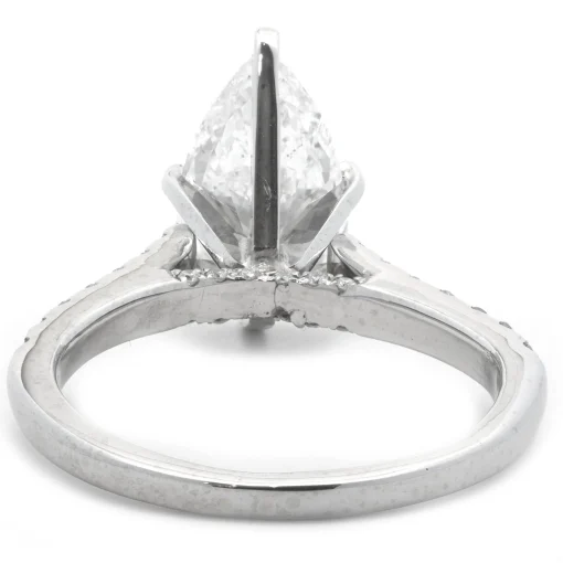 14 Karat White Gold Pear Cut Diamond Engagement Ring