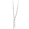 14 Karat White Gold Pear Shape Sapphire and Diamond Lariat Necklace