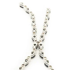 14 Karat White Gold Pear Shape Sapphire and Diamond Lariat Necklace