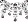 18 Karat White Gold Pink Sapphire and Diamond Necklace