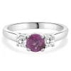 14 Karat White Gold Pink Sapphire and Diamond Ring