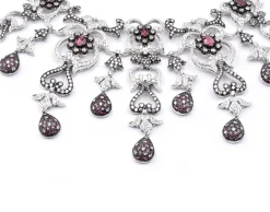 18 Karat White Gold Pink Sapphire and Diamond Necklace