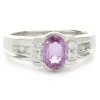 14 Karat White Gold Pink Sapphire and Diamond Ring