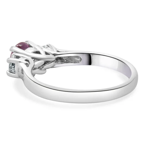 14 Karat White Gold Pink Sapphire and Diamond Ring
