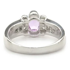 14 Karat White Gold Pink Sapphire and Diamond Ring