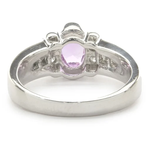 14 Karat White Gold Pink Sapphire and Diamond Ring