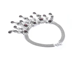 18 Karat White Gold Pink Sapphire and Diamond Necklace