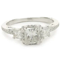 14 Karat White Gold Princess Cut Diamond Engagement Ring