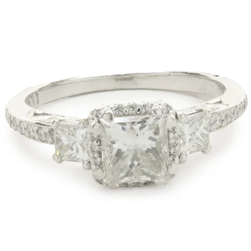 14 Karat White Gold Princess Cut Diamond Engagement Ring