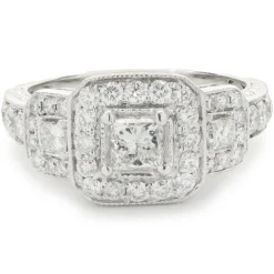 14 Karat White Gold Princess Cut Diamond Engagement Ring