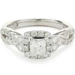 14 Karat White Gold Princess Cut Diamond Engagement Ring