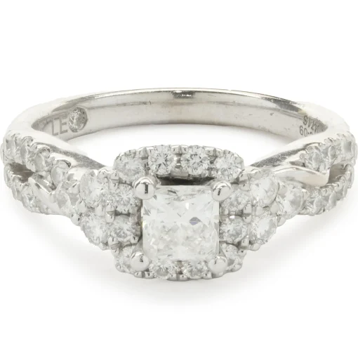 14 Karat White Gold Princess Cut Diamond Engagement Ring