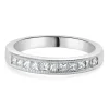14 Karat White Gold Princess Cut Diamond Band
