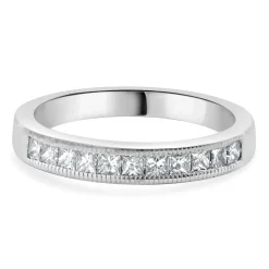14 Karat White Gold Princess Cut Diamond Band