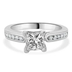 14 Karat White Gold Princess Cut Diamond Engagement Ring