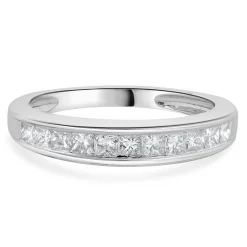 14 Karat White Gold Princess Cut Channel Set Diamond band