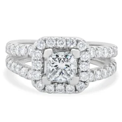 14 Karat White Gold Princess Cut Diamond Engagement Ring