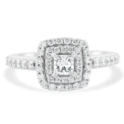 14 Karat White Gold Princess Cut Diamond Engagement Ring
