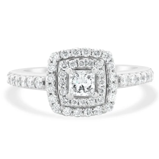 14 Karat White Gold Princess Cut Diamond Engagement Ring