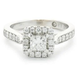 14 Karat White Gold Princess Cut Diamond Engagement Ring