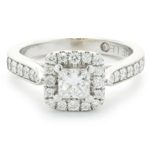 14 Karat White Gold Princess Cut Diamond Engagement Ring