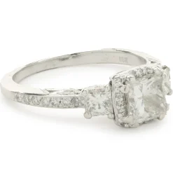 14 Karat White Gold Princess Cut Diamond Engagement Ring