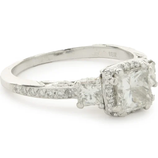14 Karat White Gold Princess Cut Diamond Engagement Ring