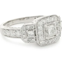 14 Karat White Gold Princess Cut Diamond Engagement Ring
