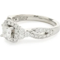 14 Karat White Gold Princess Cut Diamond Engagement Ring