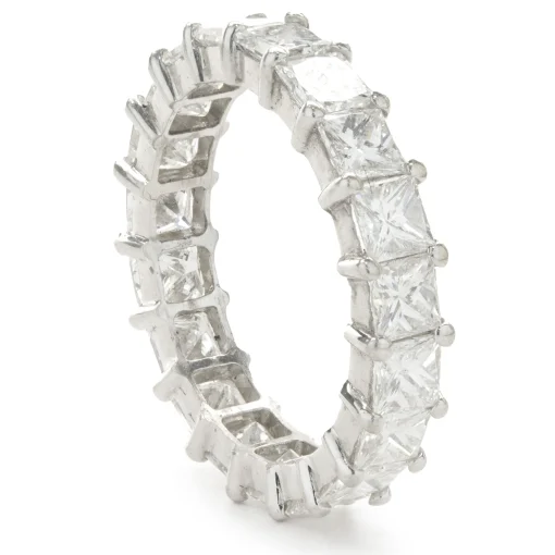 14 Karat White Gold Princess Cut Diamond Eternity Band