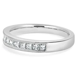14 Karat White Gold Princess Cut Diamond Band