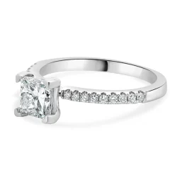 14 Karat White Gold Princess Cut Diamond Engagement Ring