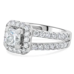 14 Karat White Gold Princess Cut Diamond Engagement Ring