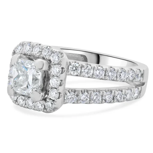 14 Karat White Gold Princess Cut Diamond Engagement Ring