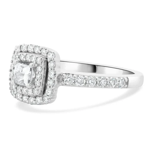 14 Karat White Gold Princess Cut Diamond Engagement Ring