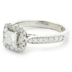 14 Karat White Gold Princess Cut Diamond Engagement Ring