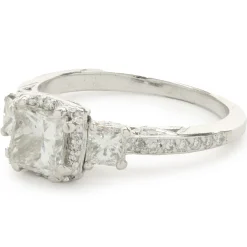 14 Karat White Gold Princess Cut Diamond Engagement Ring