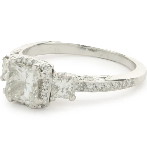 14 Karat White Gold Princess Cut Diamond Engagement Ring
