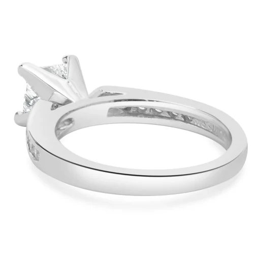 14 Karat White Gold Princess Cut Diamond Engagement Ring