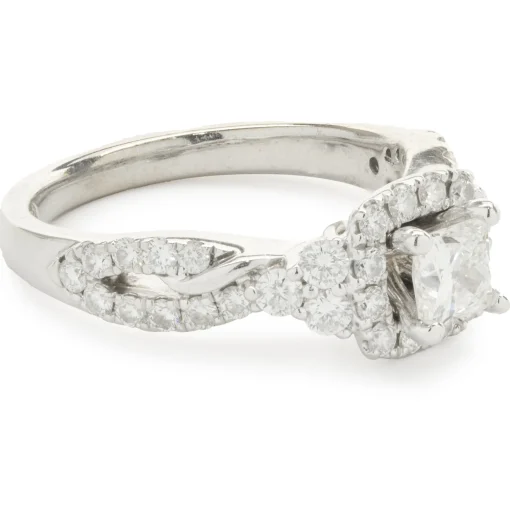 14 Karat White Gold Princess Cut Diamond Engagement Ring