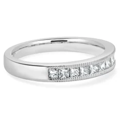 14 Karat White Gold Princess Cut Diamond Band