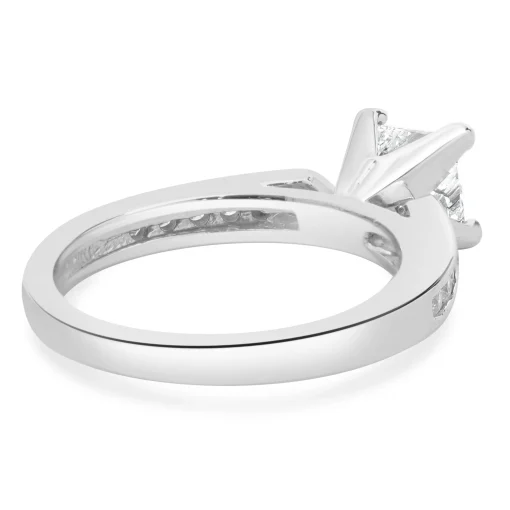14 Karat White Gold Princess Cut Diamond Engagement Ring