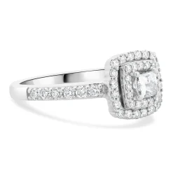 14 Karat White Gold Princess Cut Diamond Engagement Ring