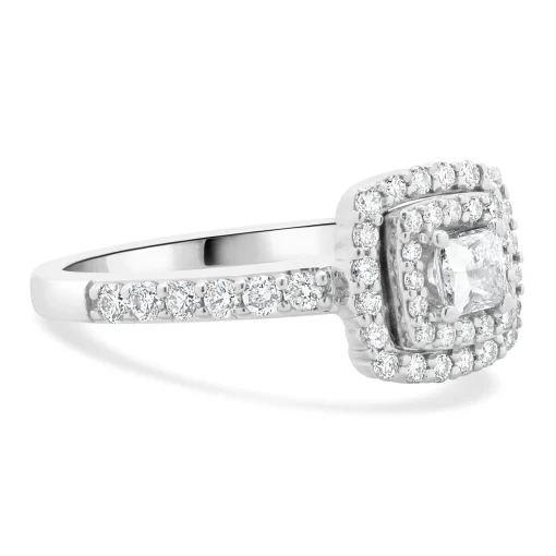 14 Karat White Gold Princess Cut Diamond Engagement Ring