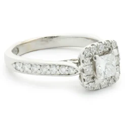 14 Karat White Gold Princess Cut Diamond Engagement Ring